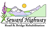 Seward Highway 75 to 90 logo that redirects you to the project home page.