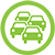 Congestion icon depicting traffic jam.