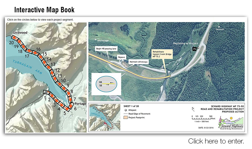 Interactive project segment map.